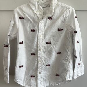 Janie & Jack Train Button Shirt